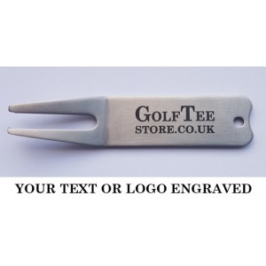 Stainless Steel Bent Pitch Mark Repair Tool - Engraved